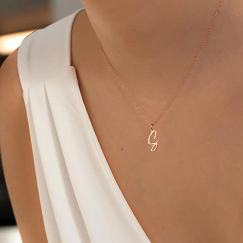 UMAGICBOX Personalized Initial Necklace - Handwritten Script Style Stainless Steel Minimalist jewelry - Non-Fading & Hypoallergenic - Gift Bag Included - 16" + 2" Extension - Image 6