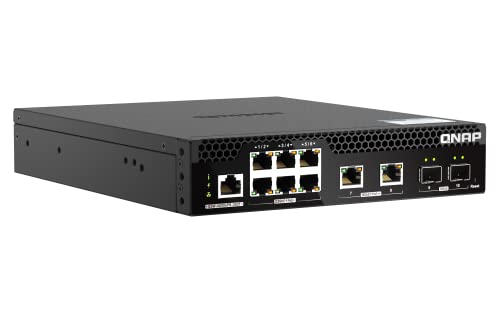 Image of QNAP QSW-M2106PR-2S2T-US 10-Port 10GbE PoE++ Managed Switch | Half-Width Rackmount, Layer 2, 2 x 10GbE SFP+, 2 x 10NBASE-T RJ45, 6 x 2.5GbE RJ45 Ports