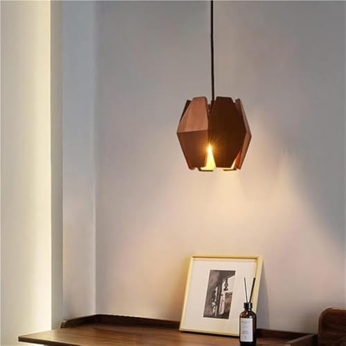 Lámpara colgante de madera de acacia con cable ajustable de 150cm y base E27 3