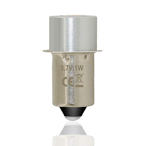 1W P13.5 Base LED Upgrade Torch Flashlight Bulbs 3v 3.7v 4.5v 6v 7.5v 9v 12v 15v for 3 4 5 6 Cell D/C Torch Bulb Bicycle Headlamps Led Conversion Kit Flashlight lamp (Cold White, 2-3 Cell C&D 3.7V)