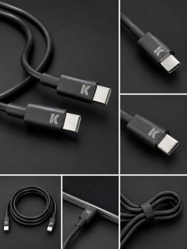 Image of USB Type C to Type C Cable Fast Charging & High Speed Data Sync Braided USB-C (Black)