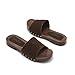 ATBELL Womens's Brown Suede Slides Wooden Style Block Heel Sandal Open Toe Platform Clogs Rivet Studed Slip On Summer Mules in Size 9