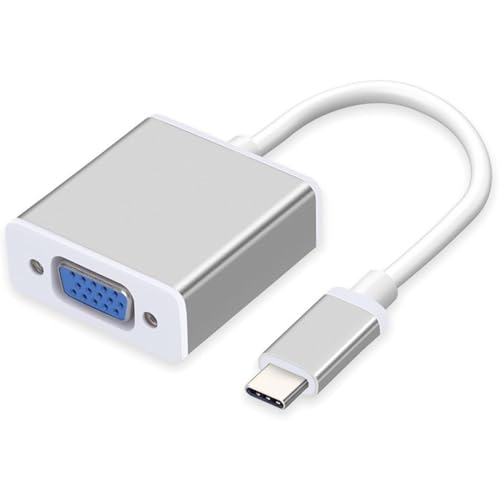 Type C VGA 変換 アダプター USB C to VGA 変換 コネクター（オス→メス）10Gbpsレート プラグアンドプレイ 1080P 60Hz シルバー 互換多種システム 互換ディスプレイ プロジェクタ テレビ Macbook Air Chromebookなど