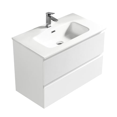 Alpenberger Waschbecken mit Unterschrank 80 cm Breit Weiß Glänzend | Aufsatzwaschbecken Waschbeckenunterschrank | Waschtisch Gäste WC Möbel Set | Waschtischunterschrank Hängend Alpenberger Waschbecken mit Unterschrank 80 cm Breit Weiß Glänzend | Aufsatzwaschbecken Waschbeckenunterschrank | Waschtisch Gäste WC Möbel Set | Waschtischunterschrank Hängend
