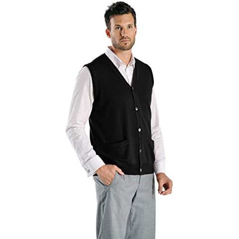 Cashmere Boutique Men's Cashmere Cardigan Vest Sweater Cover