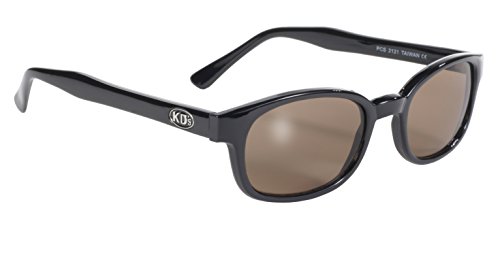Pacific Coast Original KD's Biker Sunglasses (Black Frame/Dark Brown Lens)