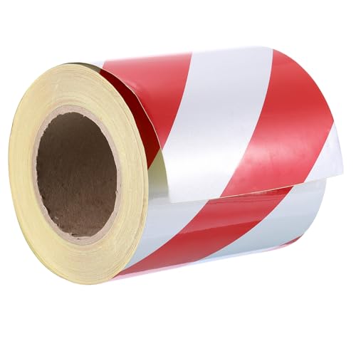 PATIKIL Reflective Tape, 1 Roll 6 Inch x 150 Ft Waterproof Adhesive High Visibility Caution Warning Safety Tape Reflector for Trucks Trailers Cars, Red White