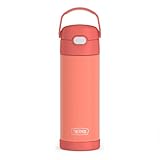 THERMOS FUNTAINER 16 Ounce Stainless Steel Vacuum Insulated Bottle with Wide Spout Lid, Apricot