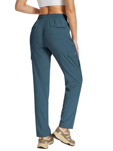 KWZ Womens Cargo Pants Lightweight Hiking Pants 32" Inseam Blue 3XL