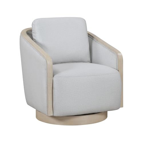 Sillón giratorio moderno gris tapizado texturado miniatura 6