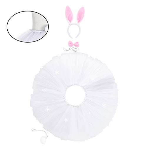 ABOOFAN Conjuntos de Coelho da Páscoa Traje Adulto Cosplay Gaze Tutu Saia LED Coelho Orelha Cabeça G