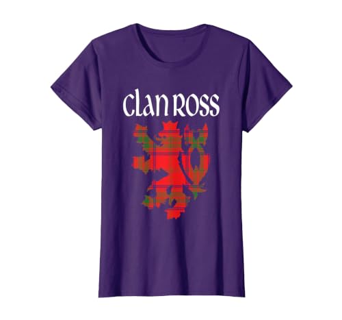 Clan Ross Tartan Scottish Family Name Scotland Pride T-Shirt, Women, Purple, XX-Large