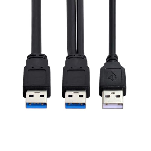 Image of Cablecc Super Speed USB 3.0 Power Y Cable Two A Male to USB Male for External Hard Disk
