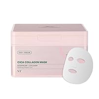VT COSMETICS CICA Collagen Daily Mask (30 Sheets), 300Da Low Molecular Collagen for Firming, Hydrating & Improving Skin Elasticity, Glass Skin, Korean Skincare