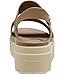 Crocs Brooklyn Low Wedge for Women - Adjustable Buckle Heel Straps with Pushpin Closure, Flexible, and All-Day Wear Khaki/Bone 8 M
