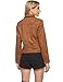 Tanming Women's Faux Leather Moto Biker Short Coat Jacket (Suede-brown-M)