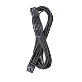 CableMod RT-Series Pro ModMesh Sleeved 12V-2x6 12VHPWR StealthSense PCIe Cable for ASUS/Seasonic/Phanteks (Black, 16-pin to Dual 8-pin, 60cm)