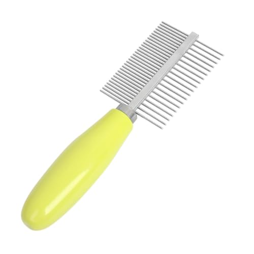 Toddmomy Superior Metal Plastic Cat Comb Pet Hair Brush Grooming Supplies Detangle Hair Yellow