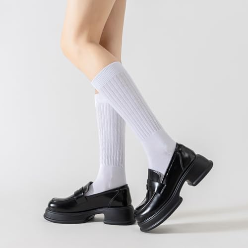Image of Flydo Slouchy Socks for Women White Scrunch Slouch Boot Sock