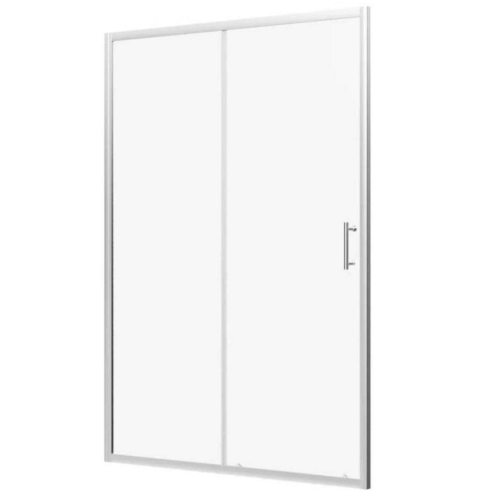 Ściana prysznicowa nisza kabina prysznicowa drzwi przesuwne 100 x 190 h szkło hartowane 6 mm, drzwi przesuwne Aurea ciche otwieranie, chromowane profile aluminiowe
