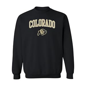 UGP Campus Apparel AW03 – University of Colorado Buffaloes Arch Logo Crewneck Sweatshirt – Large – Black
