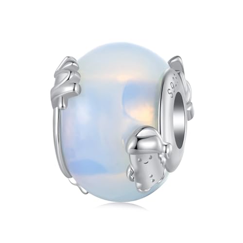 Dijes plata ley 925 coloridos con agujeros grandes para crear pulseras navideñas