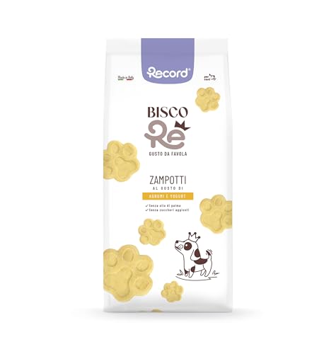Record - BiscoRe Biscotti per Cani Agrumi e Yogurt, formato da 1kg. Snack Croccanti e Naturali, Cotti al Forno, Senza Conservanti né Olio di Palma, Leggeri, Digeribili e Gustosi