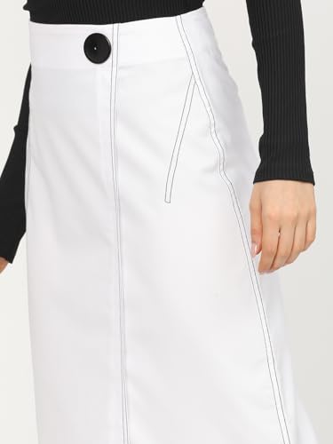 Image of Tokyo Talkies Women's Regular Fit A-Line Skirts | Strachable Skirts| Mid-Rise| Women Skirt | Skirt for Women