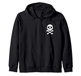 Skull, Space Pirate, Captain Party Halloween Day of the Dead Zip Hoodie