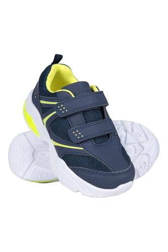 Mountain Warehouse Light Up Junior Shoes - Durable Shoes, Lightweight Footwear, Breathable Kids Shoes, Hook & Loop Fitting- for Spring, Summer, Walking, Travelling Navy Toddler Shoe Size 7