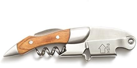 Miniatura 8 de Prestige Waiters - Sacacorchos de acero inoxidable, caja de madera de pino hecha a mano y sostenible, abridor de botellas de vino de doble palanca