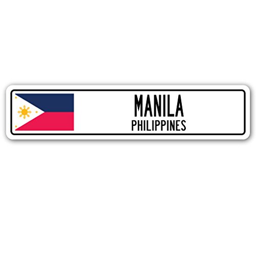 MANILA, PHILIPPINES Street Sign Filipino flag city country road wall gift