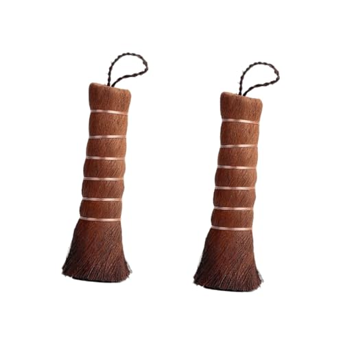 FRCOLOR 2pcs Natural Palm Fibre Tea Brush for Teapot Cleaning Desktop Maintenance Tool for Tea
