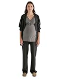 Vertbaudet Homewear-Set für Schwangerschaft und Stillzeit, 3 Teile anthrazit 36/38