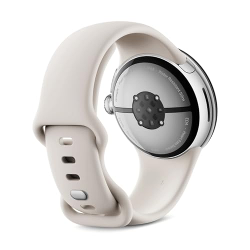 Image of Google Pixel Watch 3 (41 mm) - Android smartwatch with heart rate tracking, advanced running from Fitbit, fitness insights, 24-hour battery - Polished Silver Aluminium Case - Porcelain band - Wi-Fi