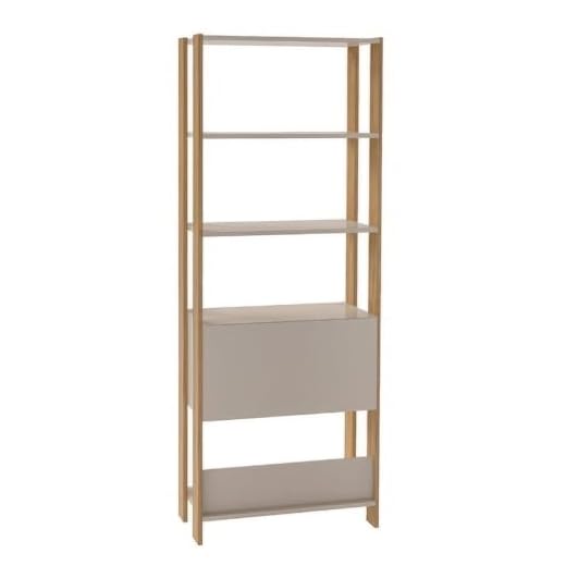 Estante Organizadora com porta basculante MATCH cor Carvalho/Off White - Artely