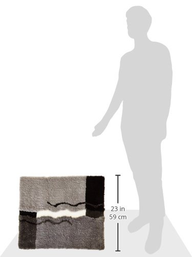 Kleine Wolke Vanessa Bath Mat, Polyacrylic, Platinum, 55 x 65 x 1 cm