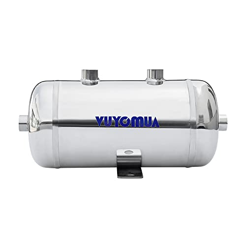 Image of 1 /4 inch NPT Air Compressors 0.5 Gallon Stainless Steel Portable Air Compressor Max 180PSI Air Reservoir Water Storage Tank for Truck, Car, Air Horn, Inflating Tires, Air Ride