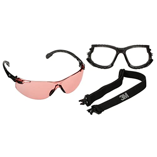 3M Safety Glasses, Solus 1000 Kit, Indoor/Outdoor (I/O) Vermillion, Black