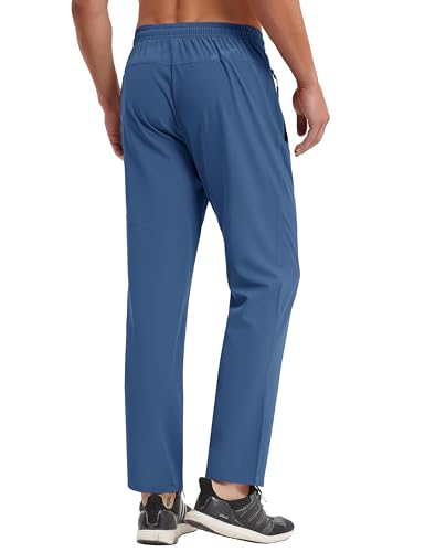 Forik Men's Joggers Lightweight Quick Dry Water Resistant Hiking Athletic Pants Sweatpants with Pockets Elastic Waist3