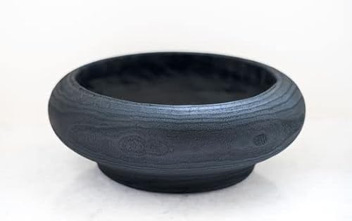 Kristin Decor Handmade Large Decorative Wooden Bowl for Farmhouse Kitchen Counter Decor or Coffee Table Decor, Black