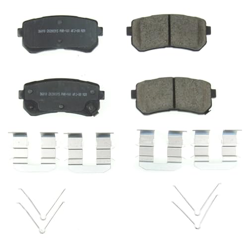 Image of PowerStop Rear Brake Pads for Hyundai Kona 2018-23 | Kia Seltos 2021-25 - Z17 Ceramic Brake Pads with Installation Hardware, 17-6010