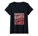 Photo Gallery donna empowered women empower women bold wavy text v2 maglietta con collo a v Photo Gallery donna empowered women empower women bold wavy text v2 maglietta con collo a v