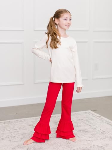 Image of RuffleButts Baby /Toddler Girls Stretchy Flare Pants w /Ruffles