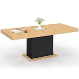 IDMarket - Tavolo da pranzo rettangolare allungabile EDEN 6-10 persone in legno e nero 160-200 cm