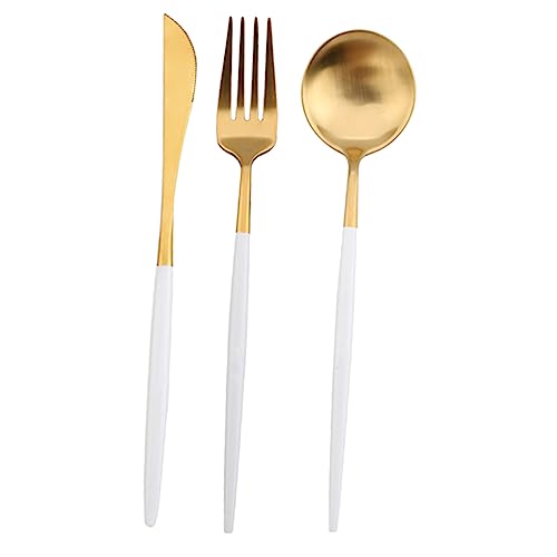 1 Juego Palillos Cubiertos De Oro Cucharas Cuchillería Mate Organizador De Cubiertos Mostrada Vajilla Utensilios Para Servir Juego De Cubiertos Tenedores Acero Inoxidable 304 GRADENEVE