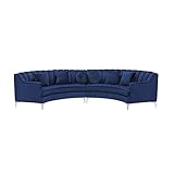 Modern Design Semi-Circular Shape Velvet Fabric Symmetrical Sectional Sofa, Including 2 Curved...