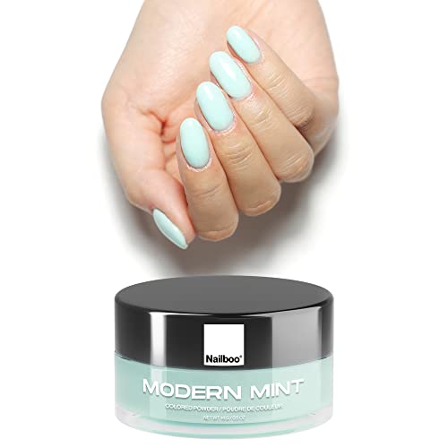 Nailboo PREMIUM (Pastel Mint) Modern Mint Nail Dip Powder DIY Nails Dip Powder Long-Lasting Dip Nails Nail Dip Strengthener No UV Lamp Needed, For use with Nailboo Essential Liquids .5 oz.