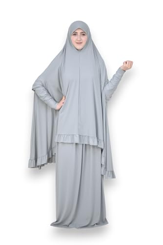 Two Piece Islamic prayer dress for women with sleeve -Prayer Clothes for Muslim Women-Prayer Abaya For women- Jilbab 2 piece- Umrah essentialsand ramadan-prayer set -Damas Collection