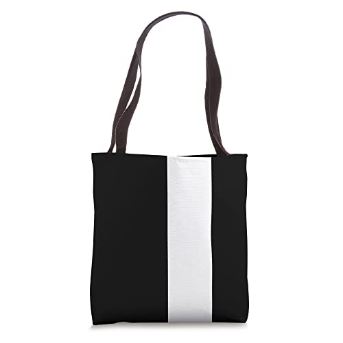 Bolso Tote negro con una franja blanca ancha miniatura 1